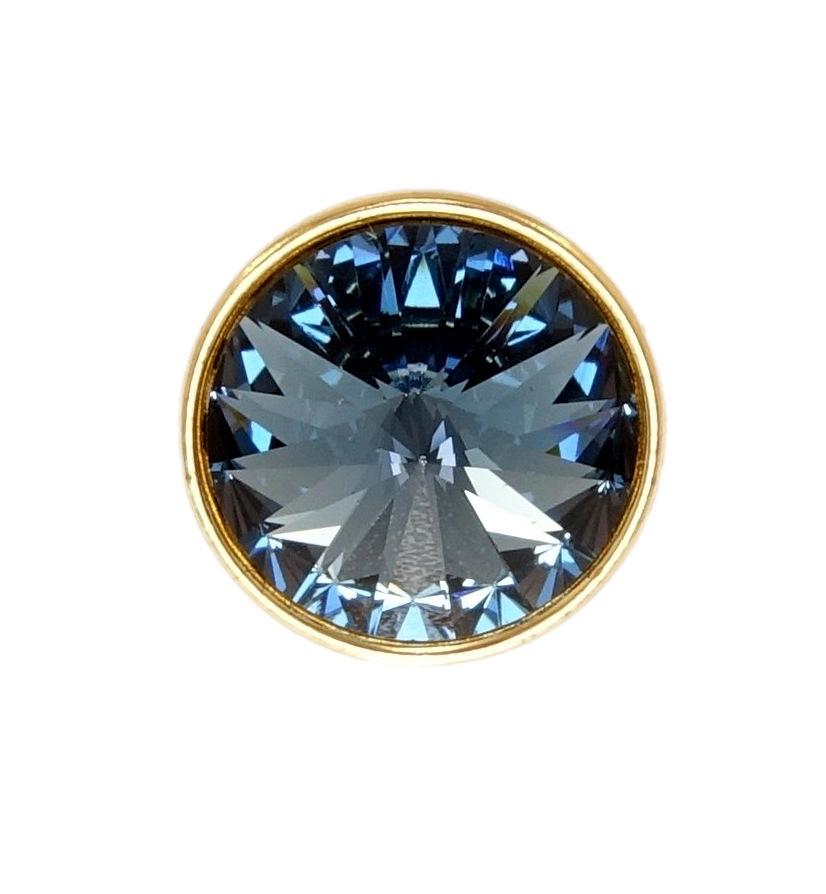 Брошка Xuping колір 14K з кристалами Swarovski "Кристал Montana" ø 16мм