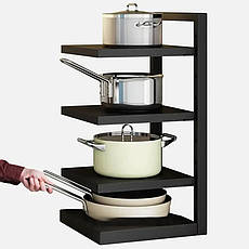 Кухонна полиця для зберігання каструль, 3 рівні Kitchen shelf for storing pots/Полиця на кухню для посуду, фото 3