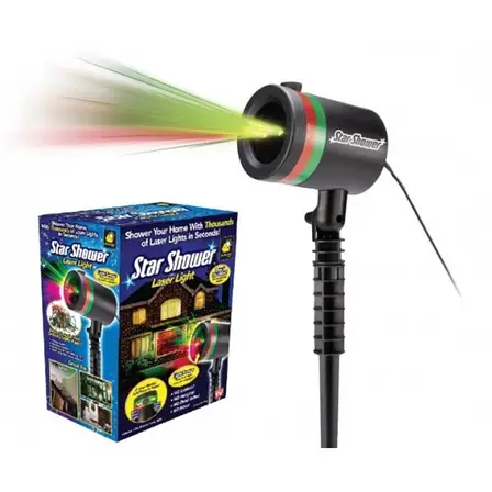 Лазерний проєктор — гірлянда на будинок STAR SHOWER Laser Light святкове освітлення рухомі точки, фото 1