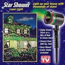Лазерний проєктор — гірлянда на будинок STAR SHOWER Laser Light святкове освітлення рухомі точки, фото 3