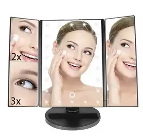 Дзеркало потрійне для макіяжу з LED-підсвіткою Magic Makeup Mirror, 22 лампи, косметичне дзеркало, фото 1