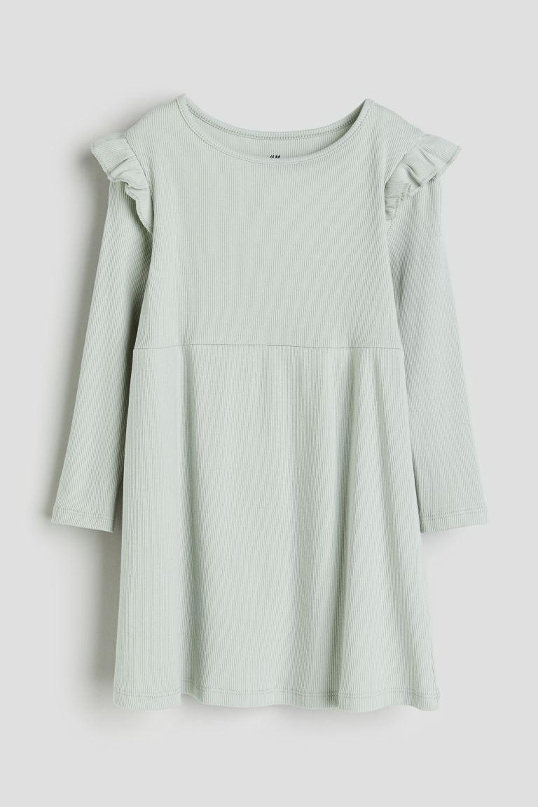 Сукня з джерсі в рубчик м"ятний H&M 92, 98/104, 110/116, 122/128, 134/140см
