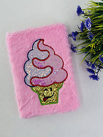 Блокнот А5 Хутро "Морозиво" 80 аркушів У клітку 0382 7918Ф+