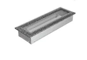 Вентиляційна решітка для каміна Kratki Oskar 11х32 см чорно-срібна 32OCS, фото 3