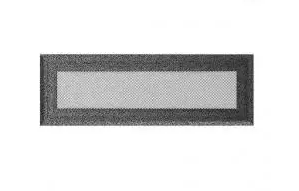 Вентиляційна решітка для каміна Kratki Oskar 11х32 см чорно-срібна 32OCS, фото 1