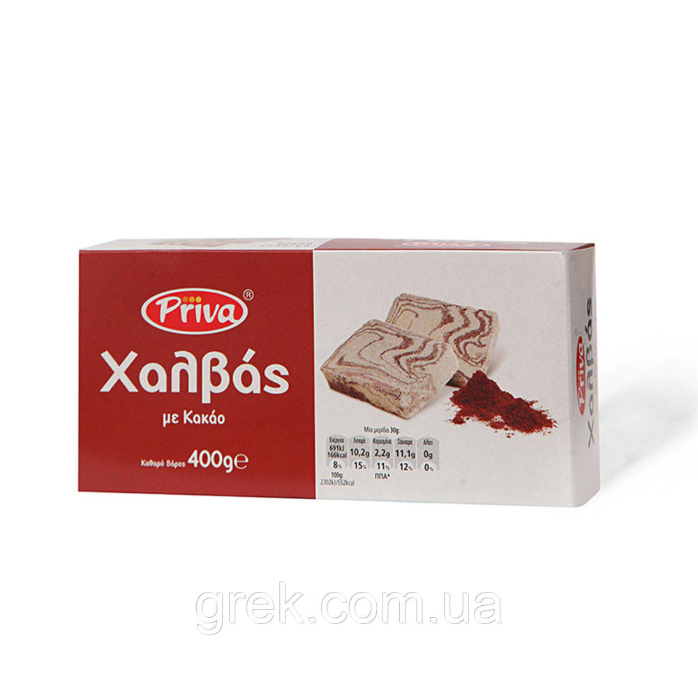 Халва кунжутна македонська з какао Priva 400 г, фото 1