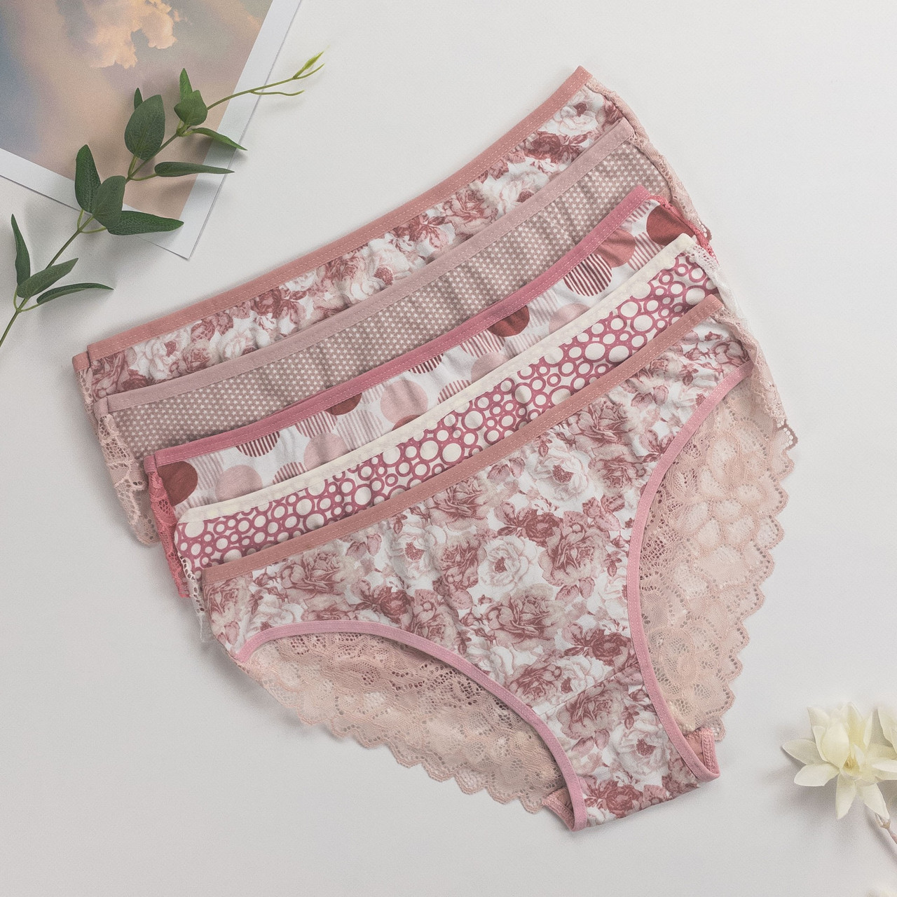 Труси жіночі сліпи (мереживо - асорті кольорів) Nicoletta Туреччина батал 2XL, 3XL, 4XL | 5 шт.