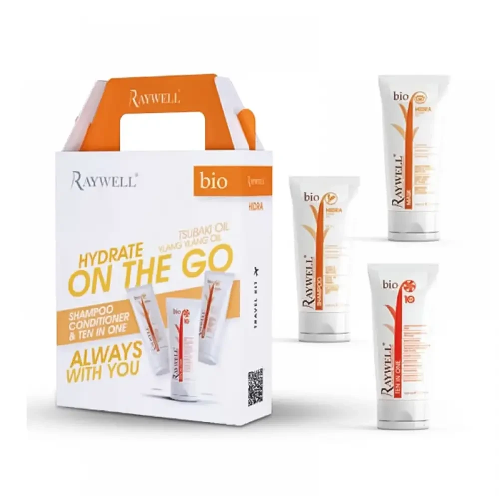 Дорожній набір Raywell Bio Hidra Travel Kit шампунь, маска та крем 10 в 1 для зволоження волосся (RR381)