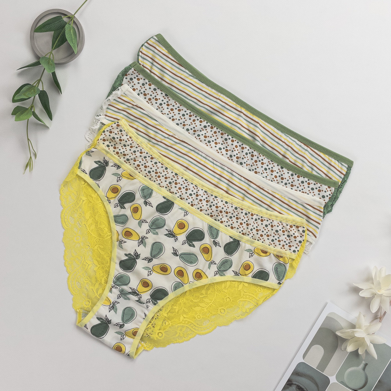 Труси жіночі сліпи (мереживо - асорті кольорів) Nicoletta Туреччина батал 2XL, 4XL  | 5 шт.