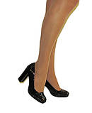 Жіночі чорні туфлі екошкіра на стійкому підборі розмір 36, фото 6