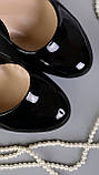 Жіночі чорні туфлі екошкіра на стійкому підборі розмір 36, фото 7