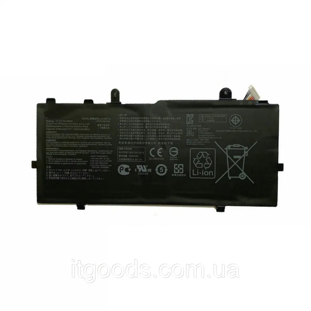 Батарея для ноутбука Asus C21N1714 4900mAh 7.6V 37Wh VivoBook Flip TP401 TP401CA TP401N TP401NA TP401MA