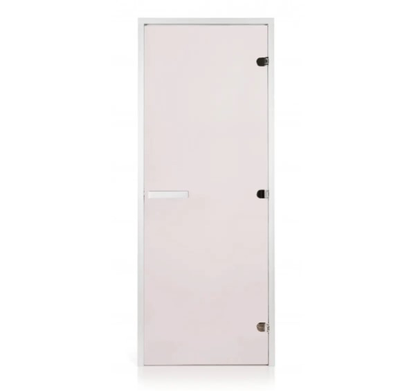 Скляні двері для хамама GREUS прозора матова 80/200 алюміній, фото 1