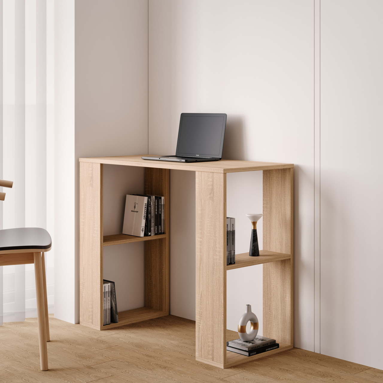 Стіл комп'ютерний письмовий з чотирма поличками з ДСП  S-11, фото 1