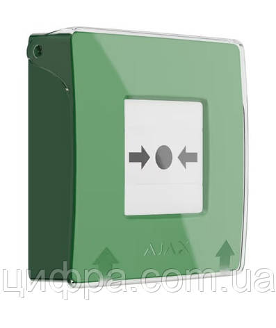 Бездротова кнопка Ajax ManualCallPoint (Green), фото 1