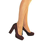 Замшеві туфлі бордо на стійкому підборі розмір 35 36 37, фото 5