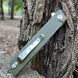 Ніж складний Tanto Green на підшипнику, сталь D2, G10 олива, фото 5