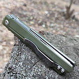 Ніж складний Tanto Green на підшипнику, сталь D2, G10 олива, фото 6