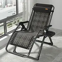 Крісло розкладне Zero Gravity WCG S-10 з ротанга садовий шезлонг для дачі басейну будинку W_2345