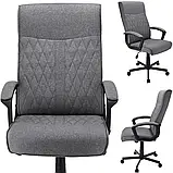 Крісло комп'ютерне Jumi COMFORT елегантне тканинне для дому офісу W_2308 Сірий, фото 7