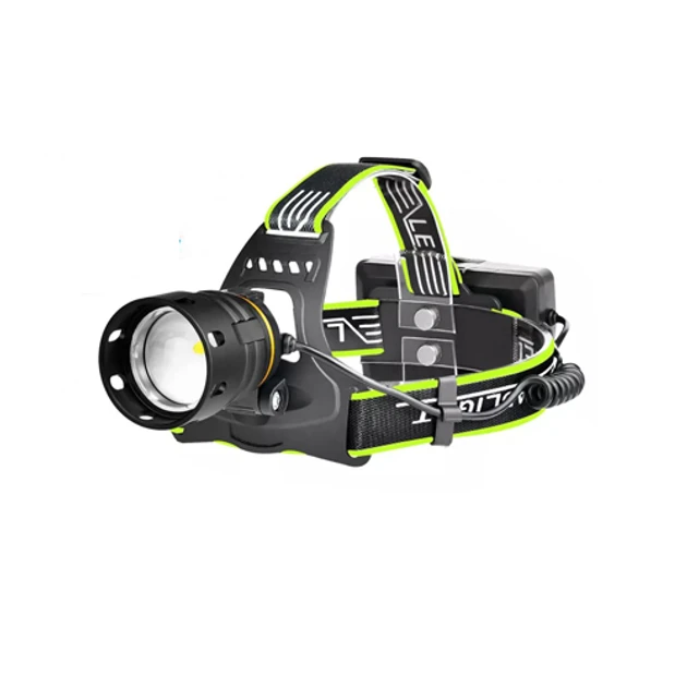 Налобний ліхтарик Bailong BL-A14-3-P160 Zoom акумуляторний 3x18650 Type-C Black-Green (3_05227)