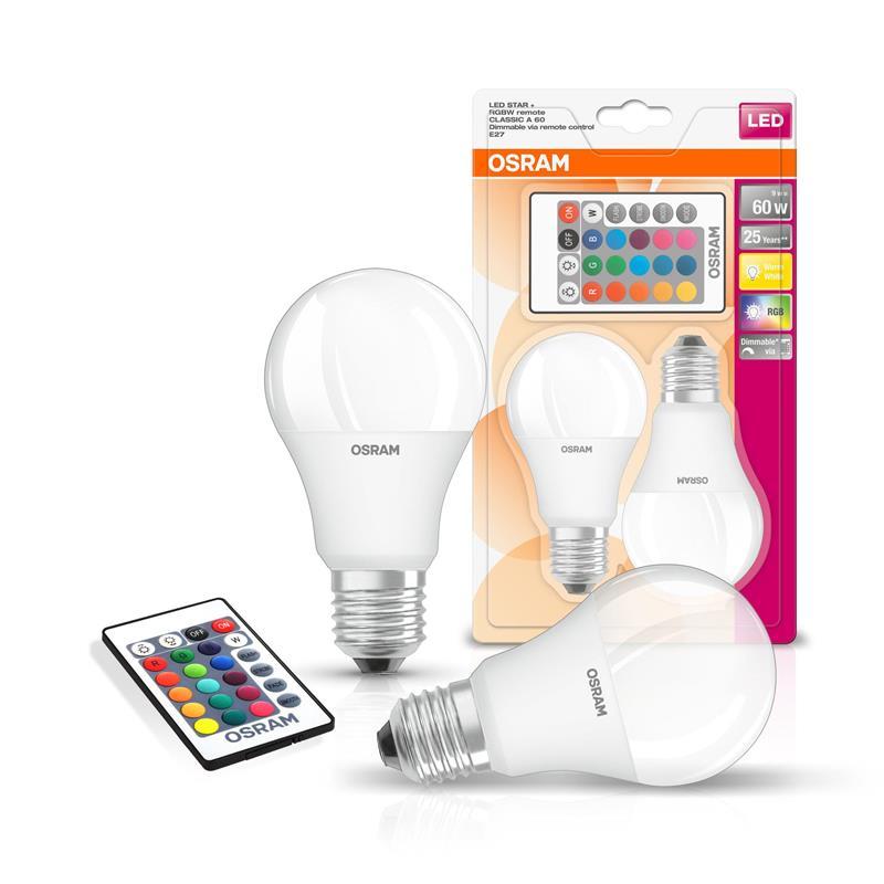 Лампочка енергозберігаюча світлодіодна OSRAM на пульті E27 LED 9 Вт 2 шт. N