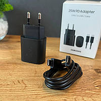 Мережевий зарядний пристрій Samsung 25W з кабелем Type-C швидка зарядка для Samsung