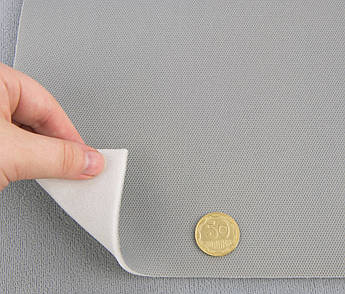 Автотканина стельова 1550 оригінальна на поролоні, колір світло-сірий, товщ. 3мм, шир. 155см