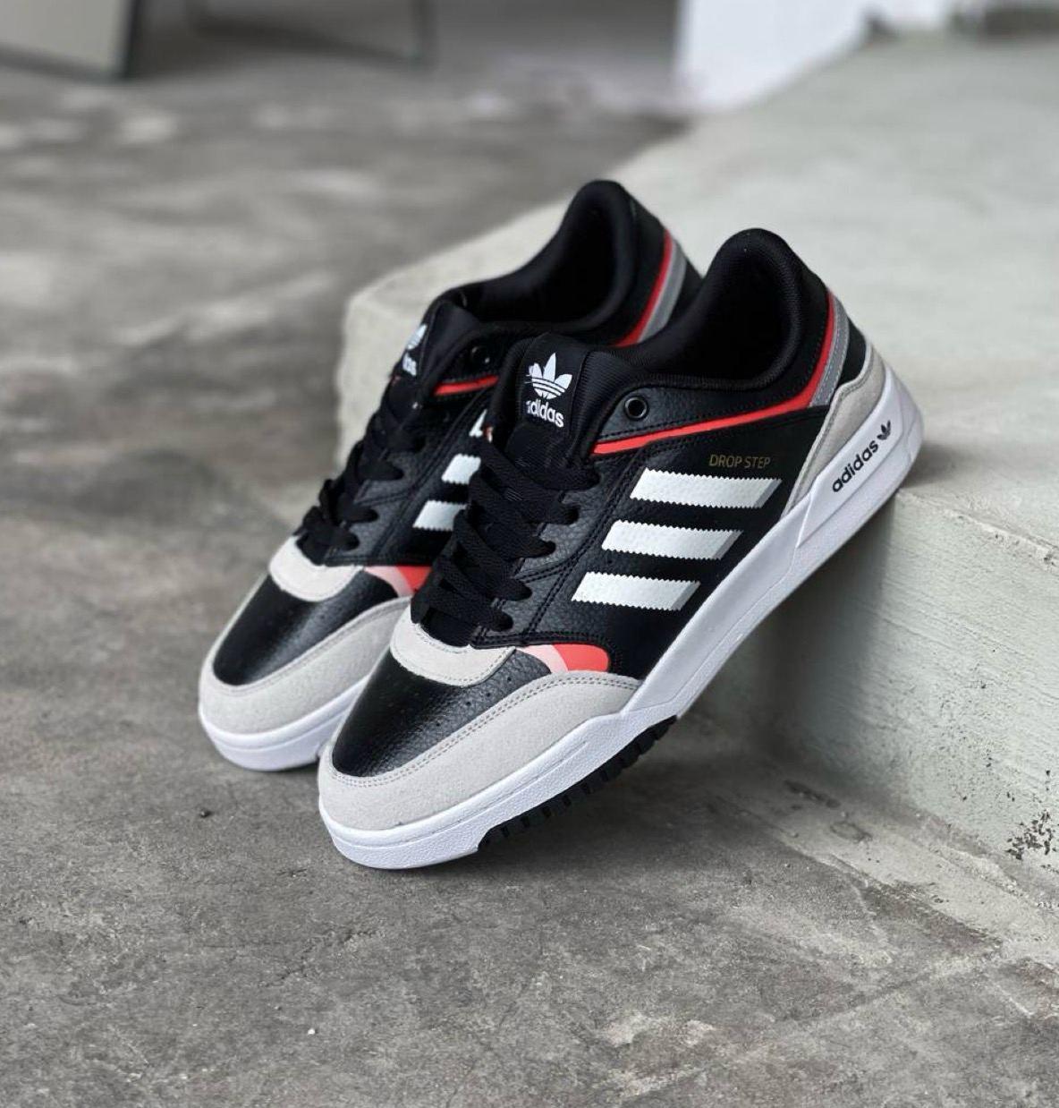 Чоловічі кросівки Adidas Drop Step Black Orange Адідас дроп степ чорні з помаранчевим демісезон