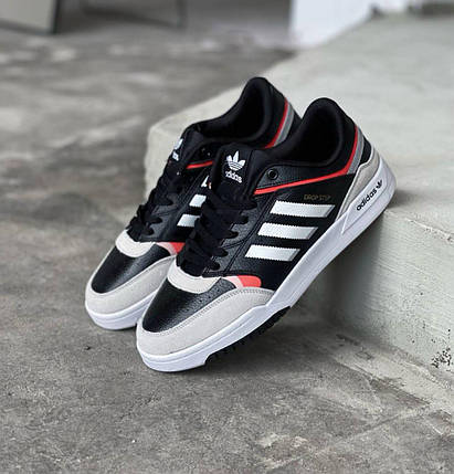 Чоловічі кросівки Adidas Drop Step Black Orange Адідас дроп степ чорні з помаранчевим демісезон, фото 1