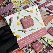 Листівка квадрат (80х80 мм) + шоколад із логотипом для салонів краси 100 шт, фото 6