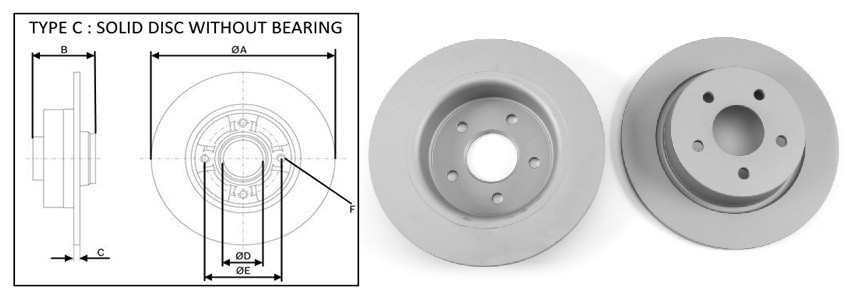 Диск гальмівний задній Ford Escape USA13-16 AV612A3315BA, AV612A315BA, фото 1