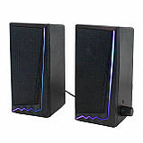 Комп'ютерні USB колонки для ПК ноутбука Маленькі настільні колонки з підсвічуванням E6644, фото 2