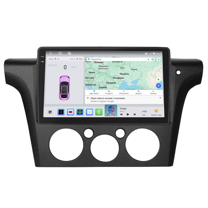 Магнітола Lesko для Mitsubishi Outlander Right wheel 2003-2006г 10" 4/64 QLED CarPlay 4G Wi-Fi GPS 360 Prime