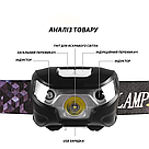 Перезаряджуваний налобний сенсорний ліхтар LED 120 люмен акумулятор з USB KT6008001, фото 3