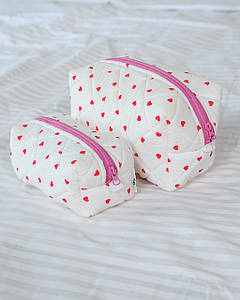 Косметичка муслінова Червоні серця