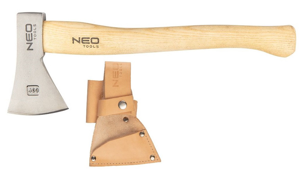 Neo Tools Сокира універсальна Bushcraft ручки ясен 34.5 см 400 г шкіряний чохол, фото 1