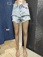 Шорти-спідниця жіночі джинсові без стрейчу стрепи S блакитні