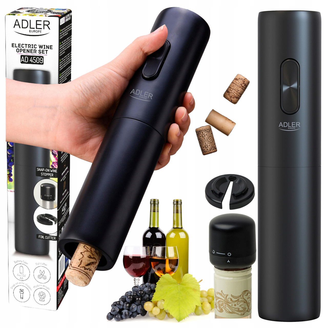 Електричний штопор для вина Adler AD 4509