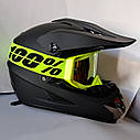 Шолом Ендуро Pit Bicke yellow Black з окулярами 100% у комплекті, фото 3