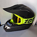 Шолом Ендуро Pit Bicke yellow Black з окулярами 100% у комплекті, фото 2