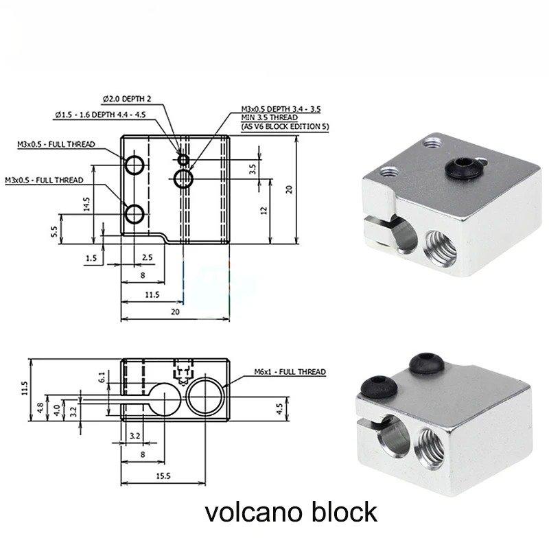 Heat block Volcano (блок нагрева) 3D-принтера