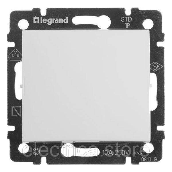 Вимикач 1-клавішний кнопковий білий Valena Classic Legrand 774411, фото 1