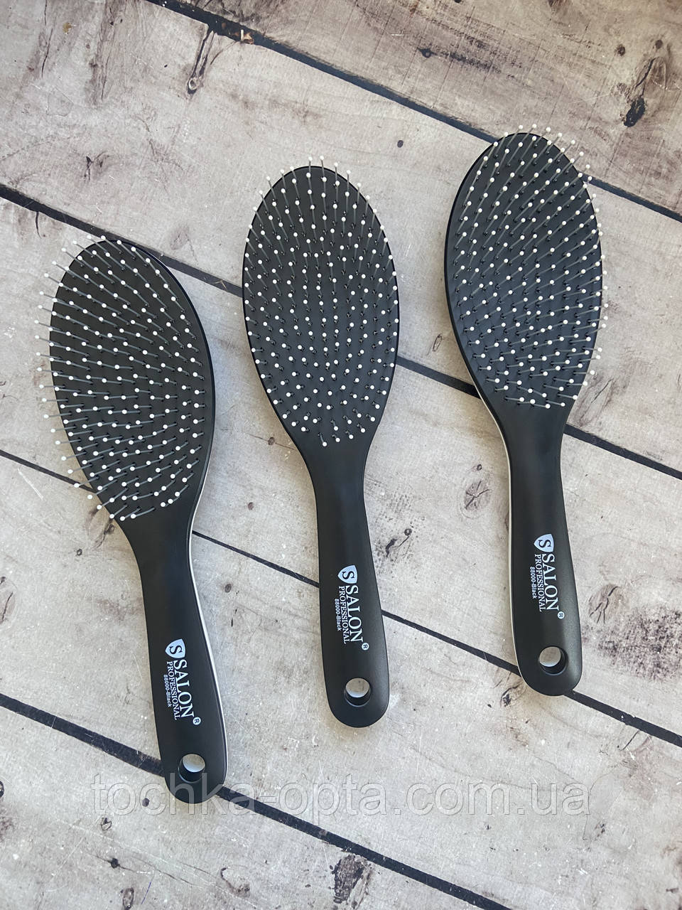 Гребінець SALON PROFESSIONAL глянець чорна основа, фото 1
