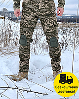 Тактичні зимові штани з наколінниками піксель