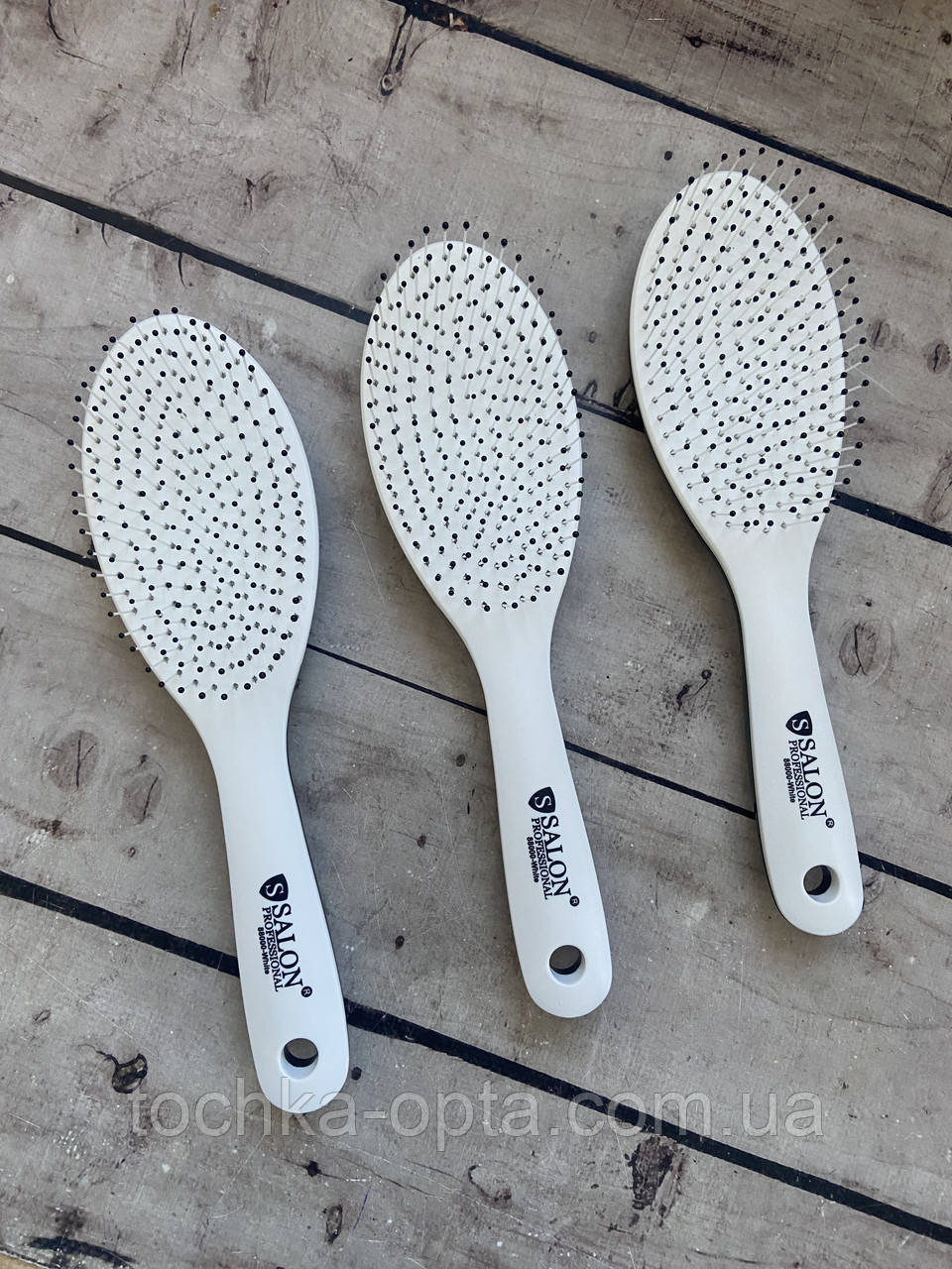 Гребінець SALON PROFESSIONAL глянець біла основа, фото 1