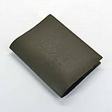 Обкладинка на посвідчення офіцера Щит Тризуб екошкіра хакі тиснення, фото 2