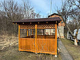 Дерев'яна альтанка 3 на 4 м, розбірна (на 10-12 осіб)  з фарбуванням,, фото 9