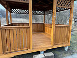 Дерев'яна альтанка 3 на 4 м, розбірна (на 10-12 осіб)  з фарбуванням,, фото 5