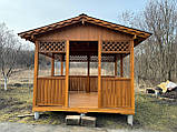 Дерев'яна альтанка 3 на 4 м, розбірна (на 10-12 осіб)  з фарбуванням,, фото 2